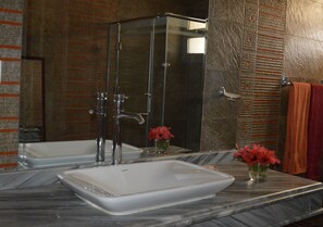 Regadera, secadora de cabello, toallas, papel de baño