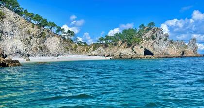 5* architect house of 2018, heated pool, spa, Morgat bay