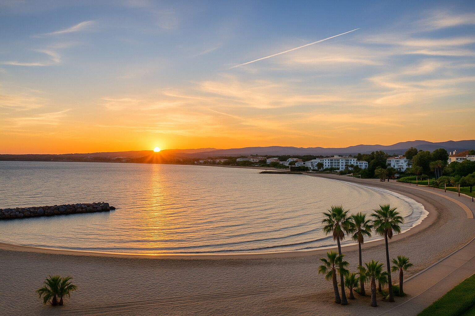 Beach nearby, sun-loungers, beach towels
