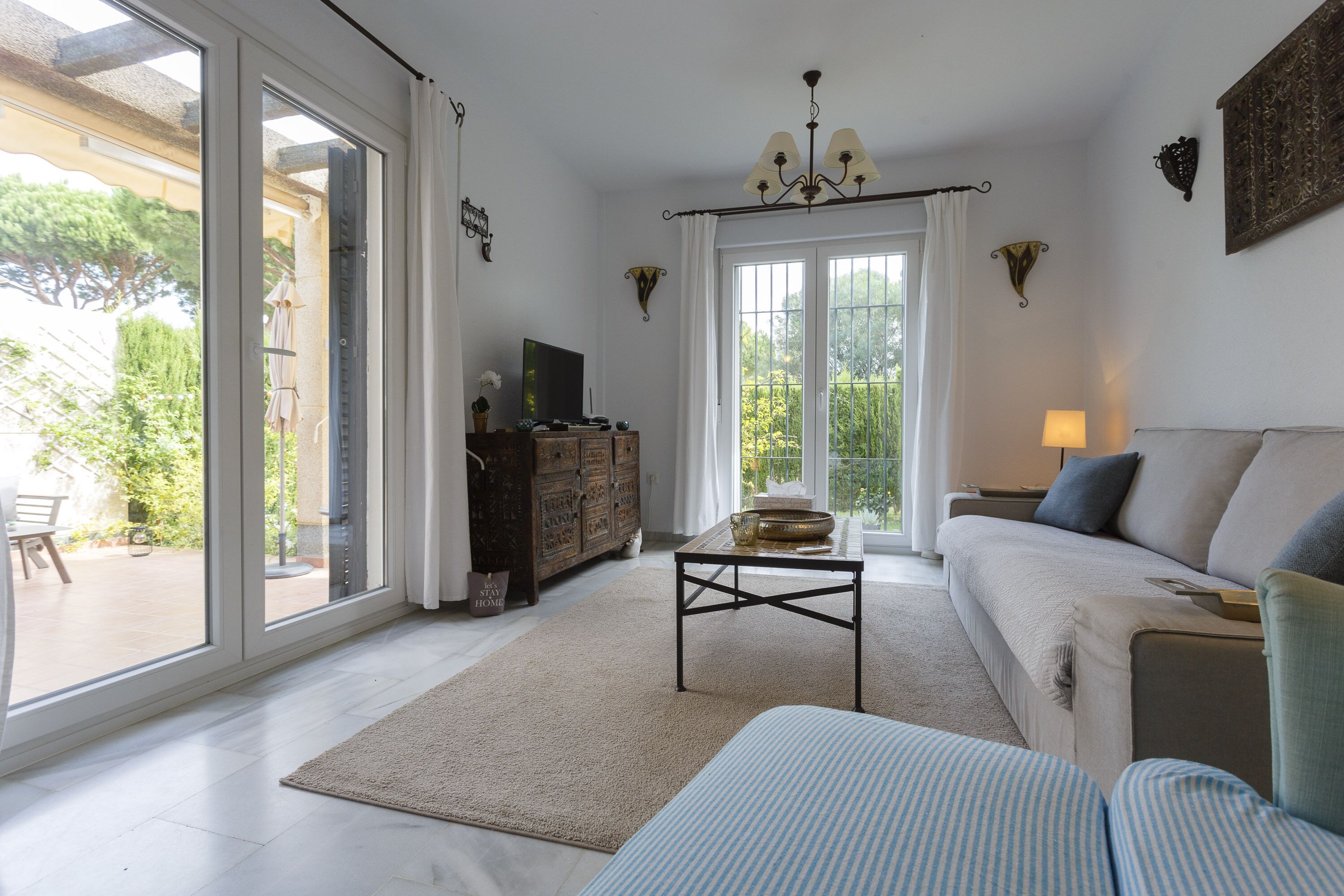 TV, DVD player, stereo