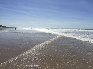 Beach nearby, sun-loungers, beach towels