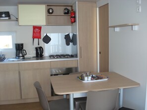Fridge, microwave, oven, dishwasher - new 3 bedroom mobile home 6/8 people (Saint-Julien-en-Born)