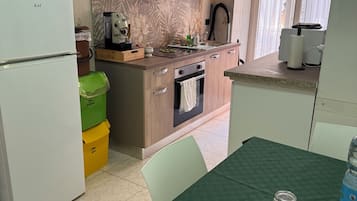 Kühlschrank, Mikrowelle, Herdplatte, Geschirrspüler