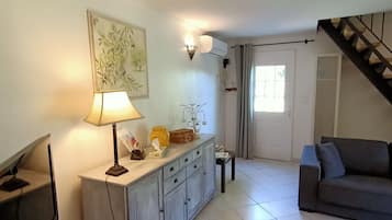 Televisie, een dvd-speler en boeken