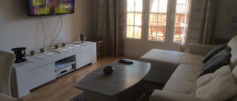 TV, DVD player, table tennis, books