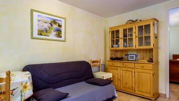 Télévision, lecteur de DVD, livres