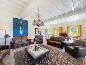 Smart TV, caminetto, tavolo da ping pong, libri