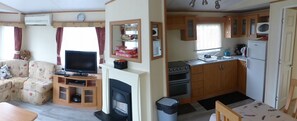 TV, DVD player, foosball, table tennis