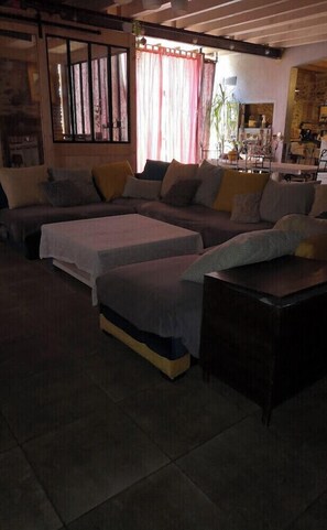 Televisión, chimenea, videojuegos y reproductor de DVD 