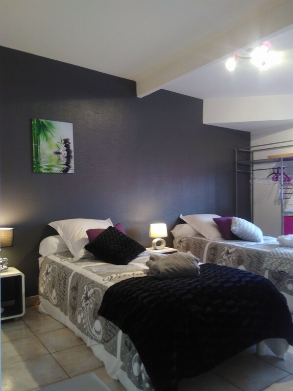 1 bedroom, iron/ironing board, Internet, bed sheets - 40 sqm apartment has an entrance hall, a large living room (Loisy-Sur-Marne)