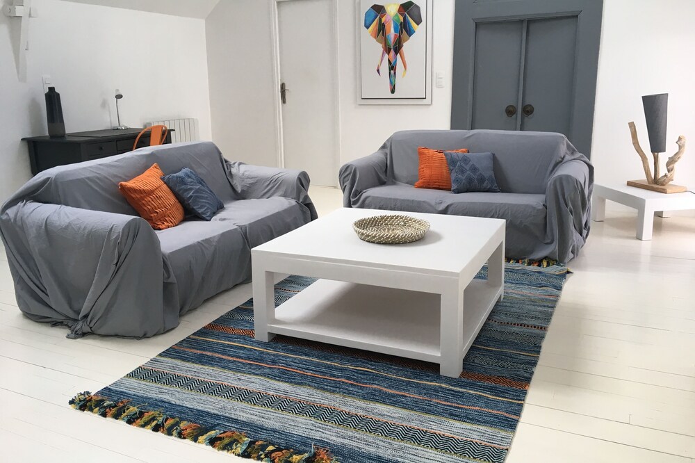 Apartment with small garden in stone house