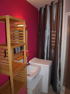 Shower, hair dryer - T2 in the center of Dinard with courtyard and private parking (Dinard)