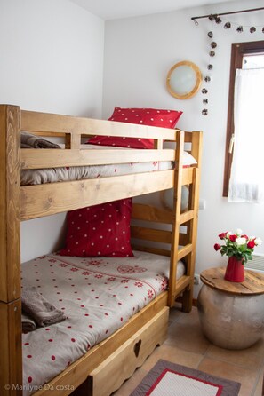 2 bedrooms, iron/ironing board, travel crib, bed sheets