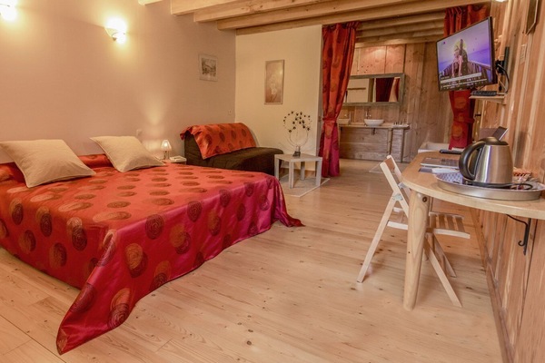 Une magnifique chambre de 35m² avec: salle de bain, WC séparé, espace salon.