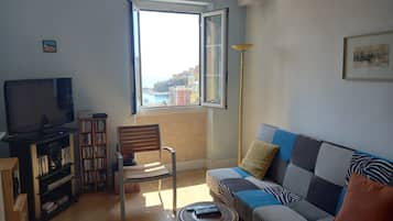 TV, books, music library, stereo