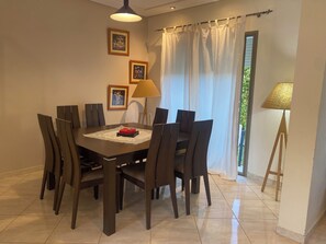 Dining - Superb Triplex villa in Skhirat in beautiful secure residence swimming pools air games  (Skhirat)
