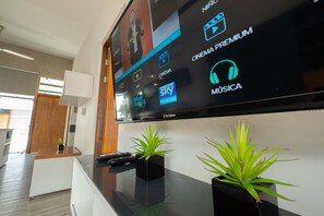 奢华公寓式客房, 2 间卧室, 使用泳池 | 电视