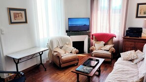 TV, DVD player, foosball, table tennis