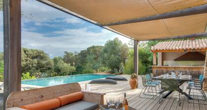 Magnificent villa of 260m2 air-conditioned sea view heated swimming pool and beach on foot