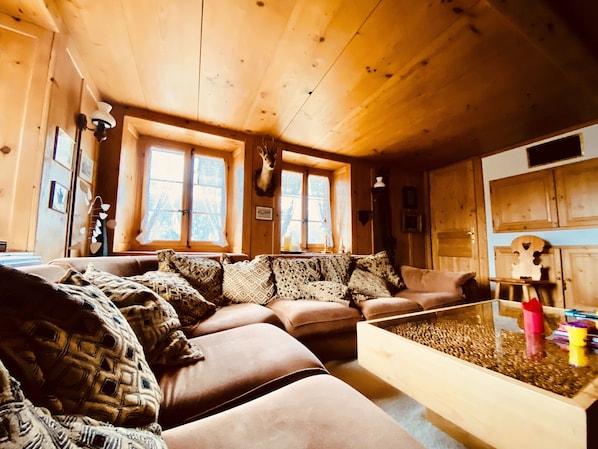 Fernseher, Kamin, DVD-Player, Bücher