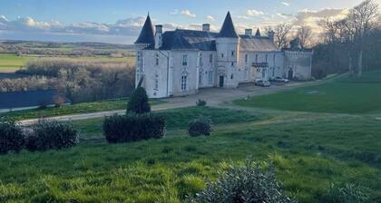 Gîte in the castle - private pool with view - charm, history and nature