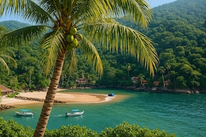 On the beach, sun loungers, beach towels - Experience Luxury Living at Our Ocean Front Villa in Puerto Vallarta (buerto vallarta)