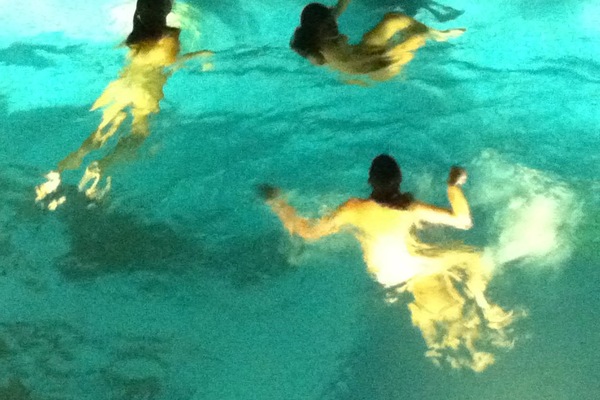 Pool lights for night dipping.