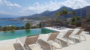 Outdoor pool - Villa DORE, magnificent view of the sea and mirabello bay (ELOUNDA)