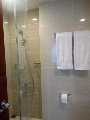 Douche, serviettes fournies