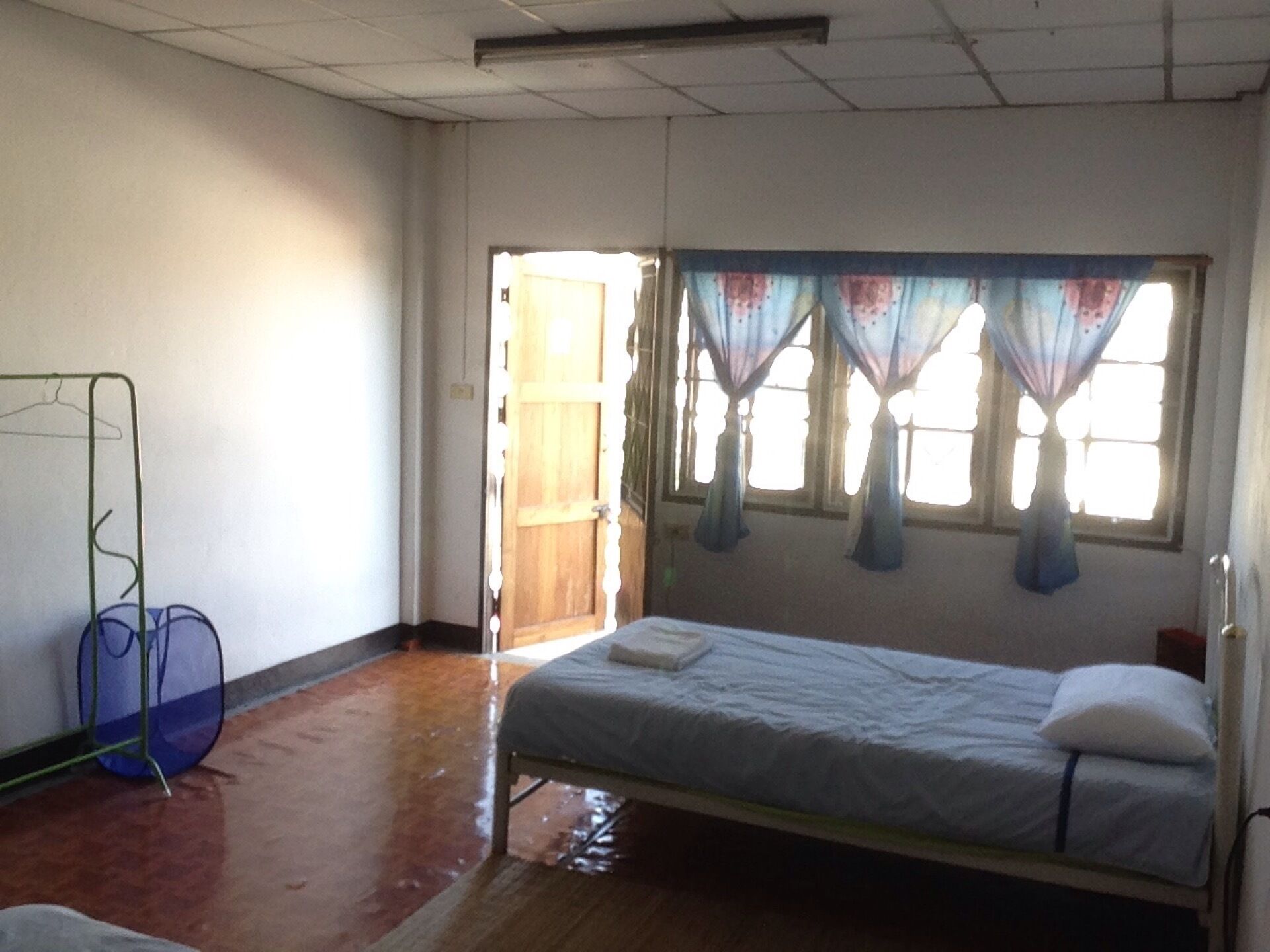 Dormitory room with two twin beds on private floor