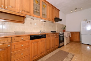 Fridge, oven, stovetop, dishwasher