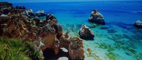 Ubicación cercana a la playa, tumbonas y toallas de playa