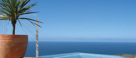 An infinity pool, a heated pool