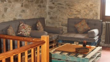 TV, fireplace, DVD player, books