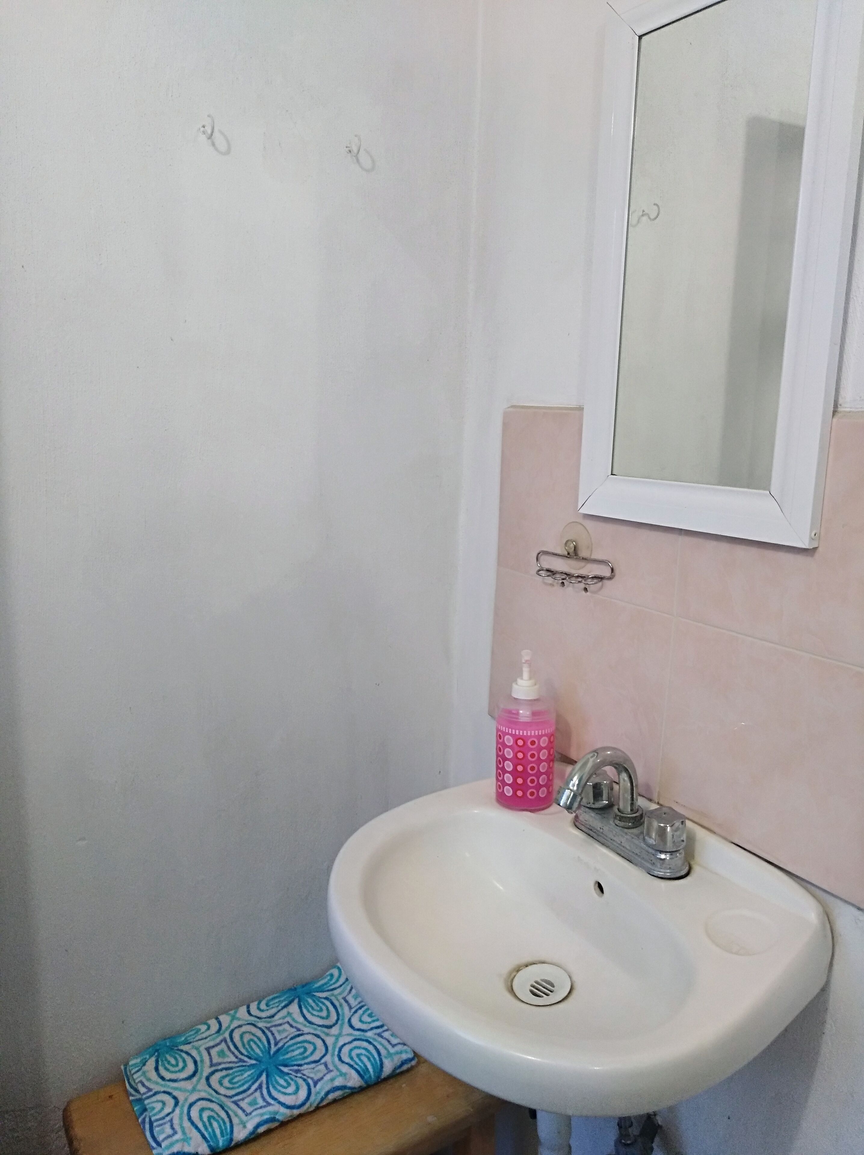 Shower, towels, soap, toilet paper