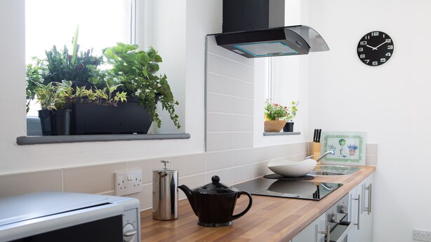 Kaffetrakter/tekoker, kjøleskap, mikrobølgeovn og ovn