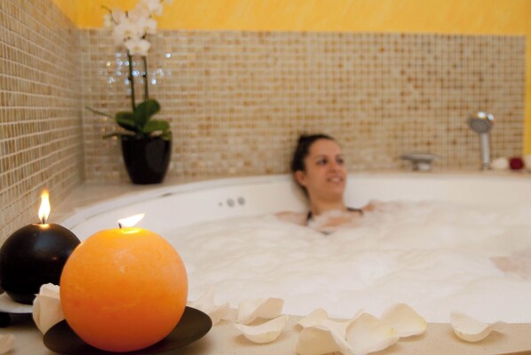 Shower, jetted bath, hair dryer, bidet