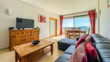 Flat-screen TV, DVD player