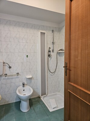 Dusche, Haartrockner, Bidet, Handtücher