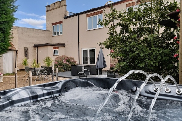 View of the courtyard from the hot tub