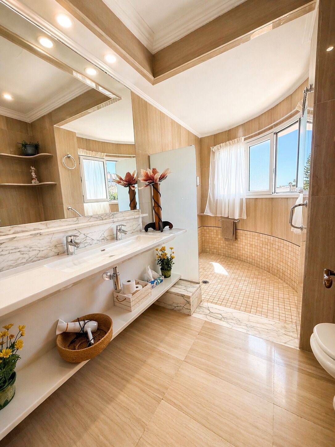 Dusche, Haartrockner, Bidet, Handtücher