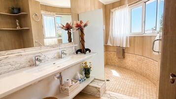 Dusche, Haartrockner, Bidet, Handtücher
