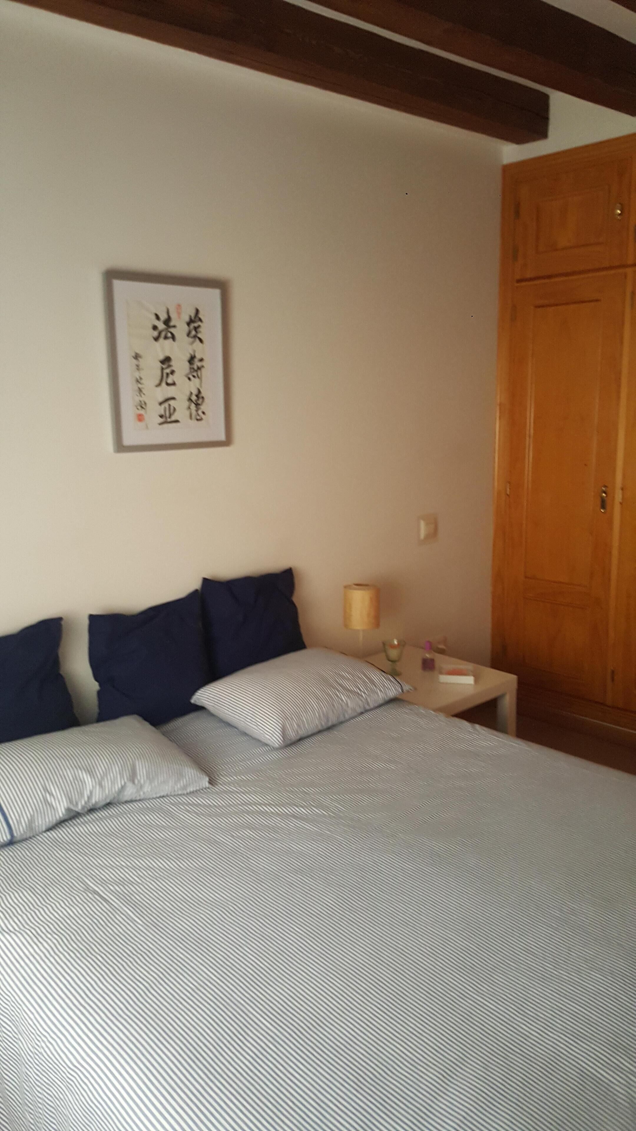 1 dormitorio, tabla de planchar con plancha, wifi y ropa de cama