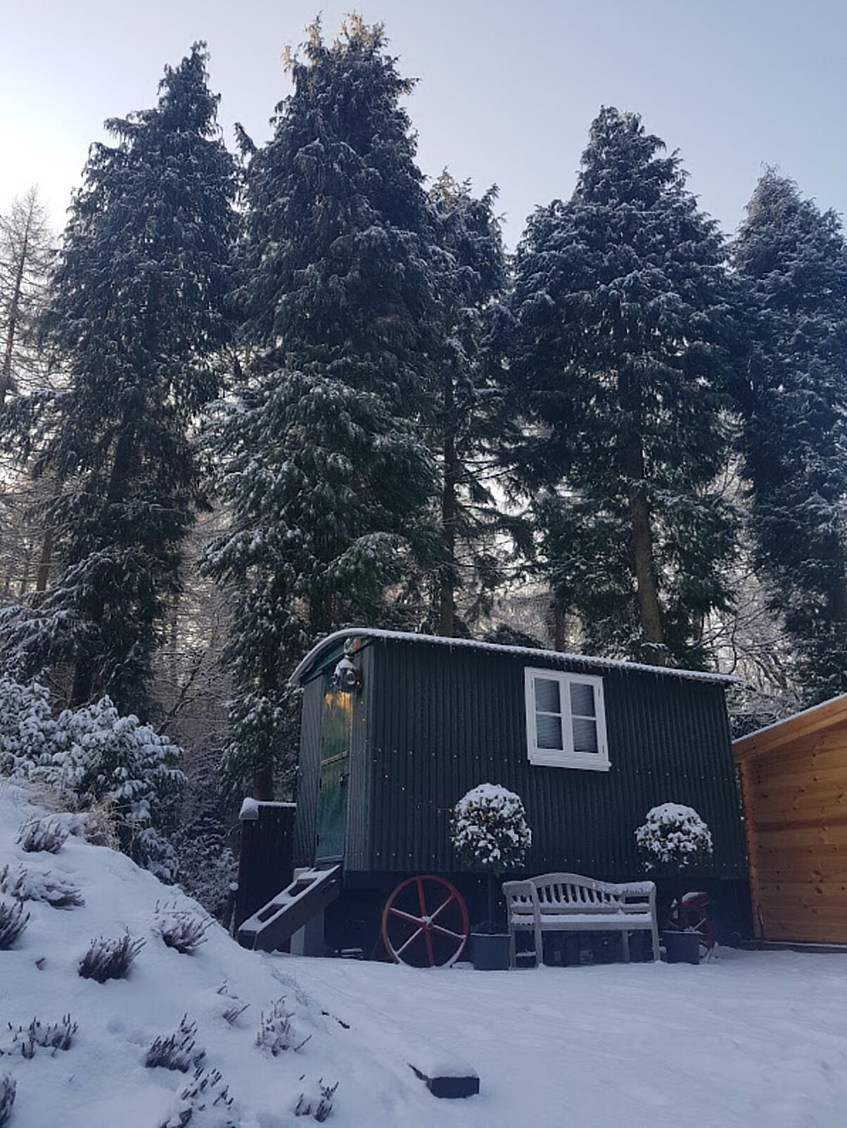 Shepherds hut with hot tub and BBQ