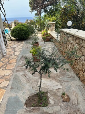 Property grounds - 2 bed self contained furnished flat with pool, 5 mins from town and beach.  (Kalkan)