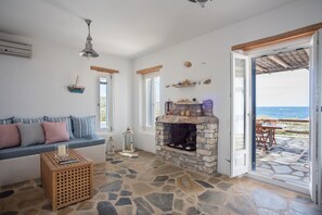 TV, fireplace, DVD player, books