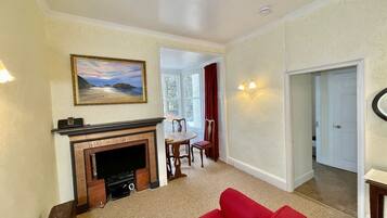 TV, DVD player, ping pong, video library