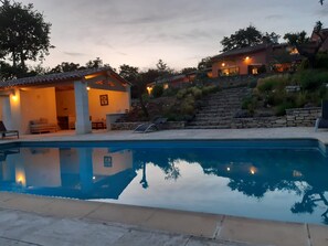 Outdoor pool, a heated pool