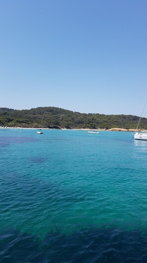 Beach nearby, sun loungers