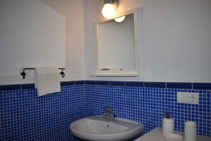 Baignoire, sèche-cheveux, serviettes fournies